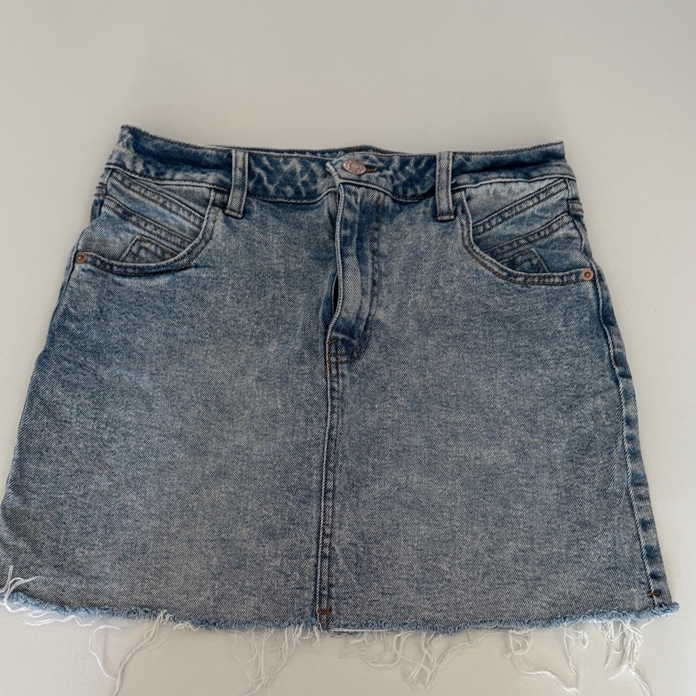 Jean Skirt Raw Hem